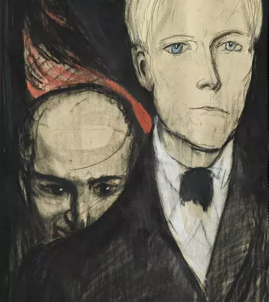 Илья ГЛАЗУНОВ / Верховенский и Лямшин. Иллюстрация к роману Ф.М.Достоевского «Бесы» / 1962
